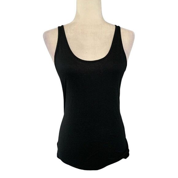 topshop womens solid black tank top 10 medium - Picture 1 of 5